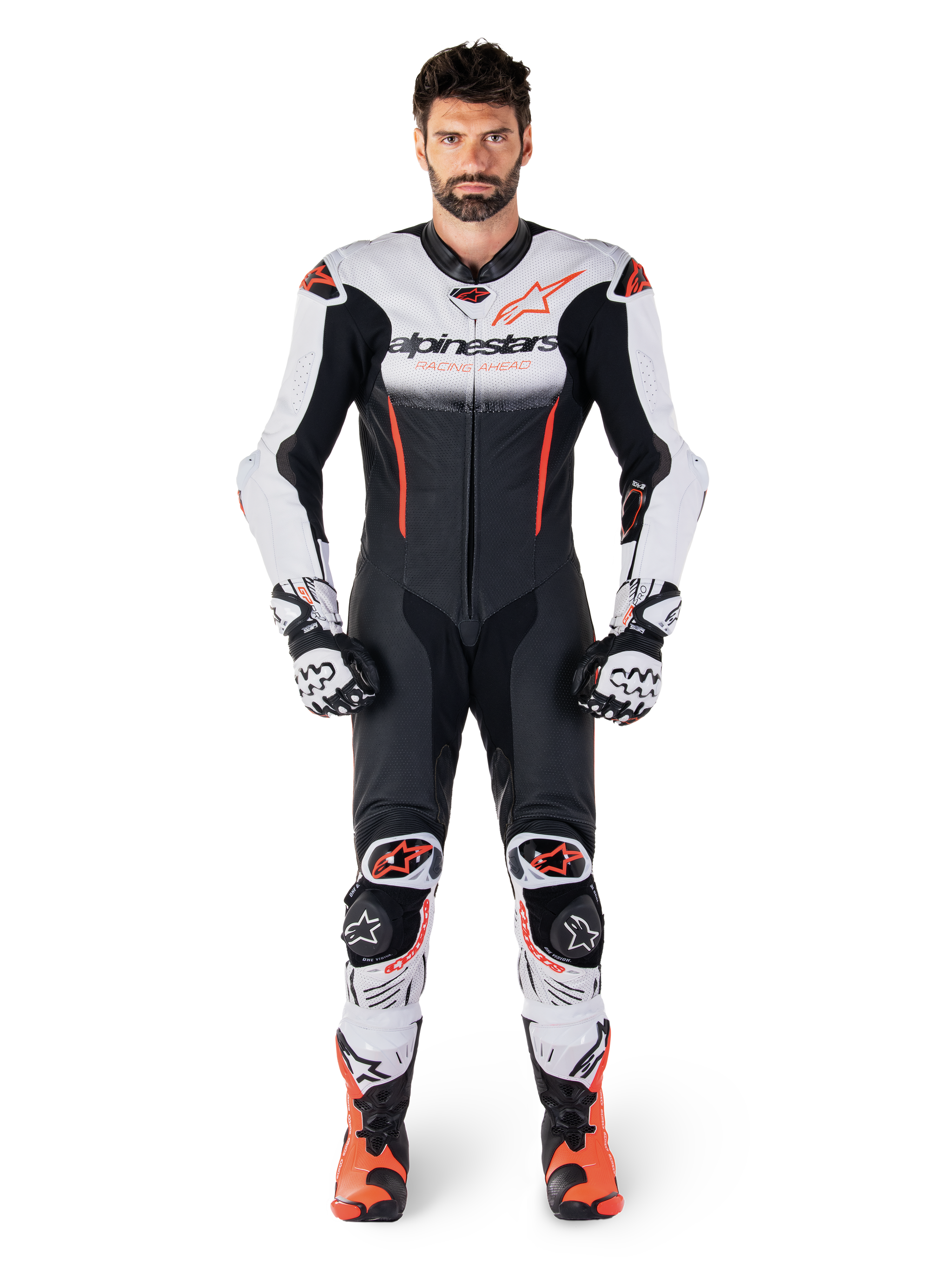 GP-R7 1PC Leather Suit - WHITE RACING/SPORT Suits
