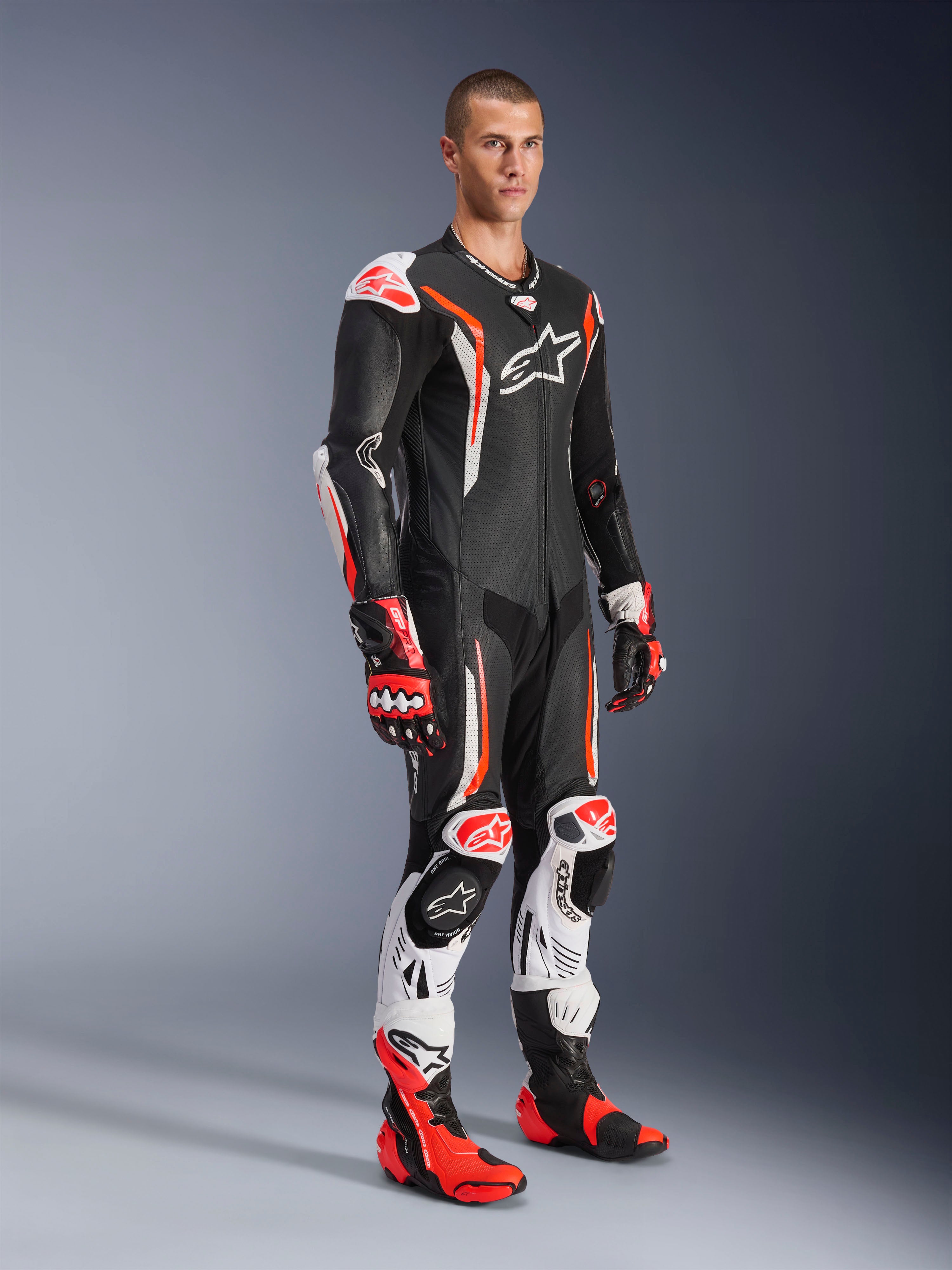 GP Tech V5 One Piece - Black Motorcycle Suit | Alpinestars®