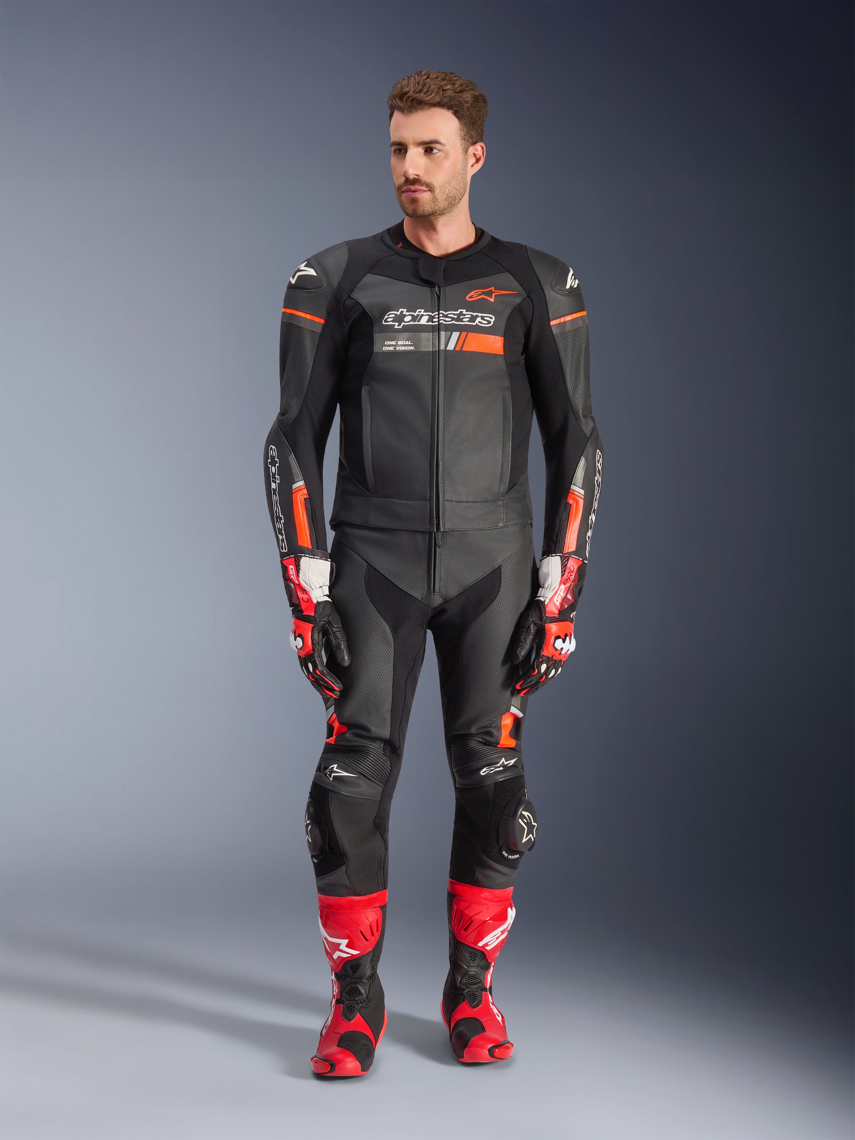 GP Force Chaser - Black Motorcycle Suit | Alpinestars®