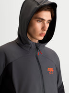 Alpinestars Aeroshell Wp Jacke, Herren-Motorradjacke mit Kapuze, Schwarz und Dunkelgrau, wasserdicht mit Reißverschluss, Detailansicht