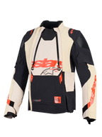 Alpinestars Halo Pro Drystar® XF Laminierte Jacke, Adventure-Motorradjacke, Mastic Black, mit modularen Belüftungspanelen vorne und rotem Alpinestars-Branding, technisches Textildesign für vielseitige Geländefahrten