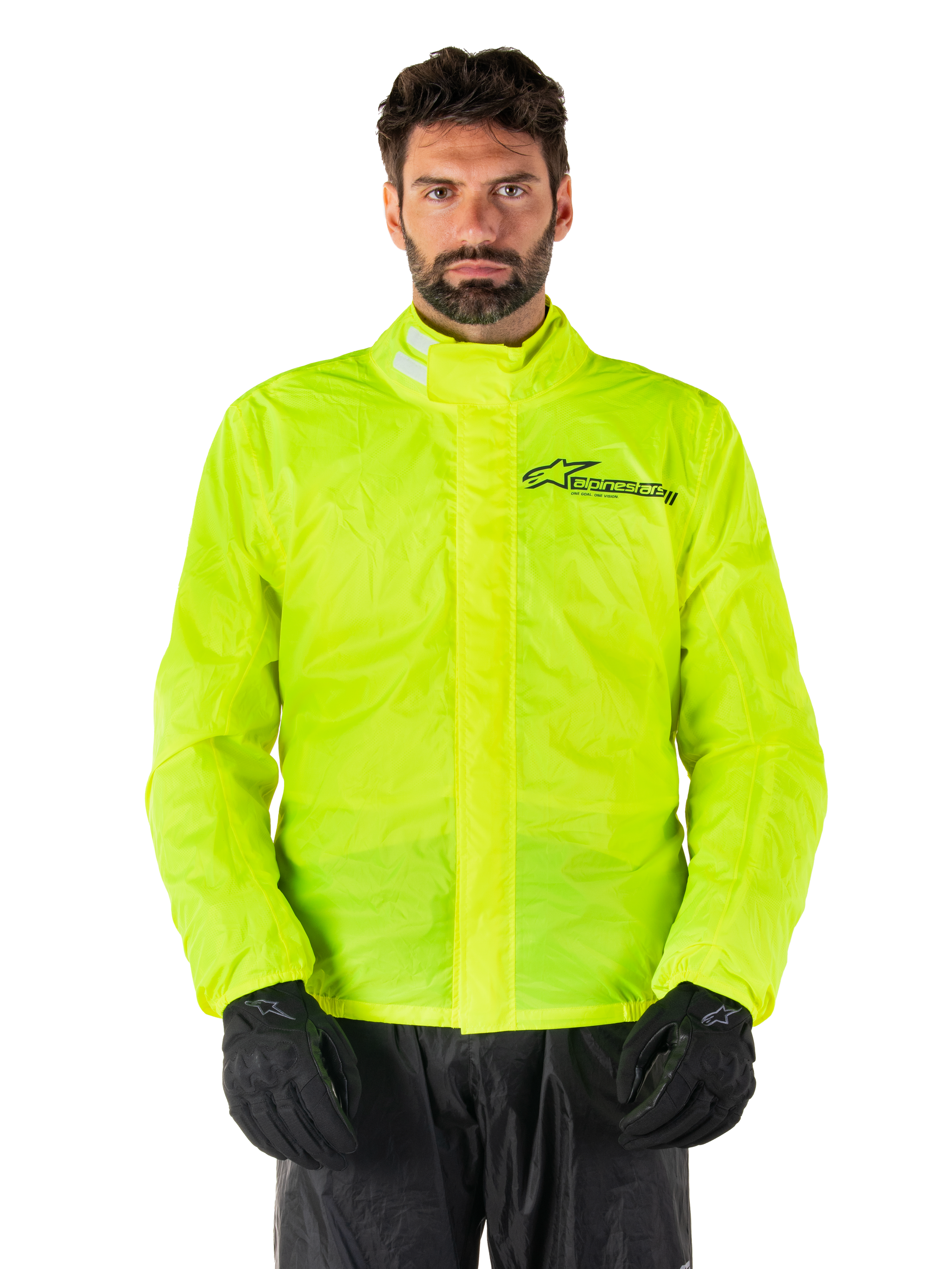 jacke mit integrierten handschuhen Hurricane Rain V2 - Gelb Motorrad Jacke