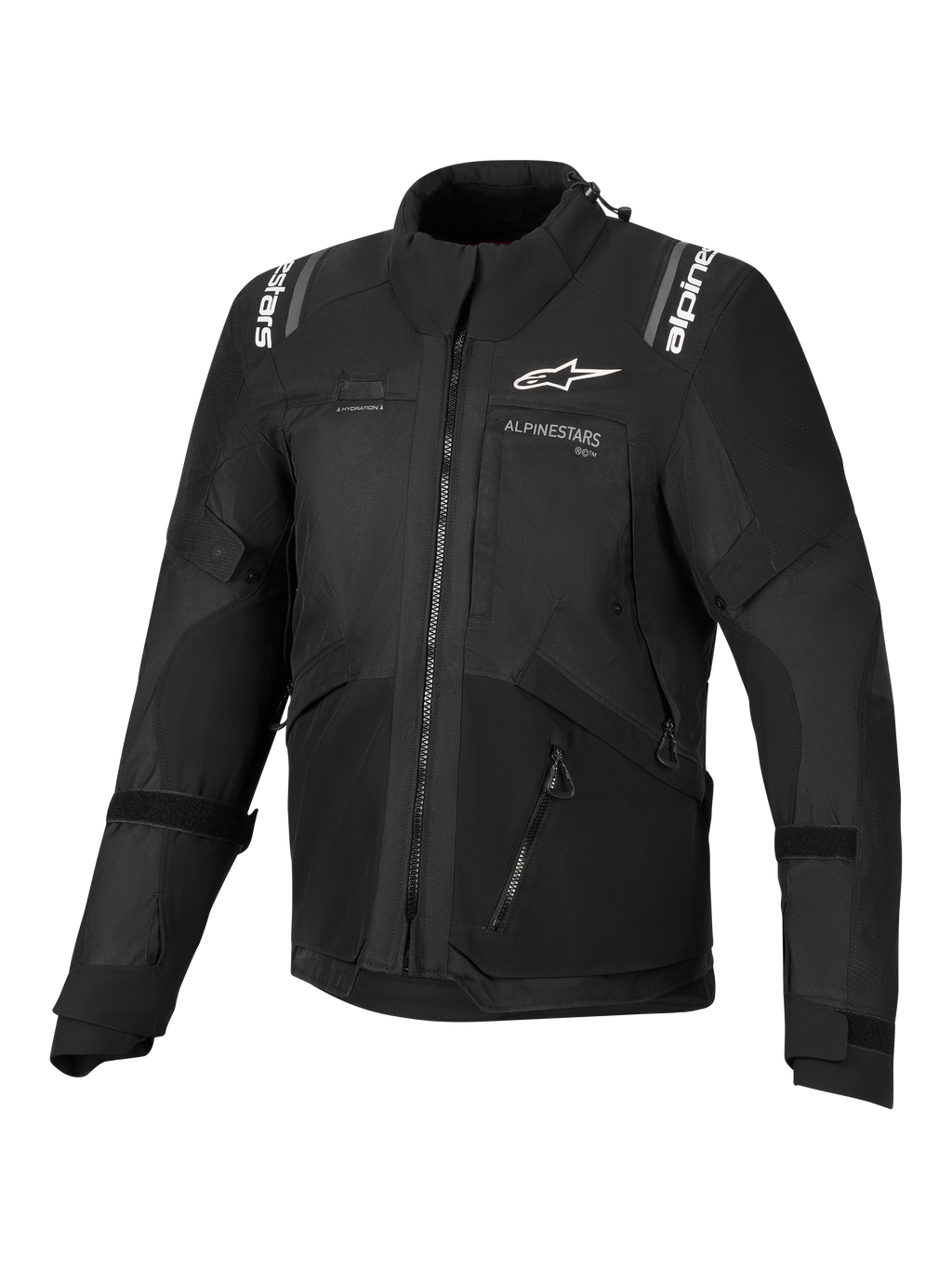 Alpinestars Andes V4 Drystar® Jacket, men's adventure-touring motorcycle jacket, Black, waterproof textile construction with CE-certified protection and reflective detailing