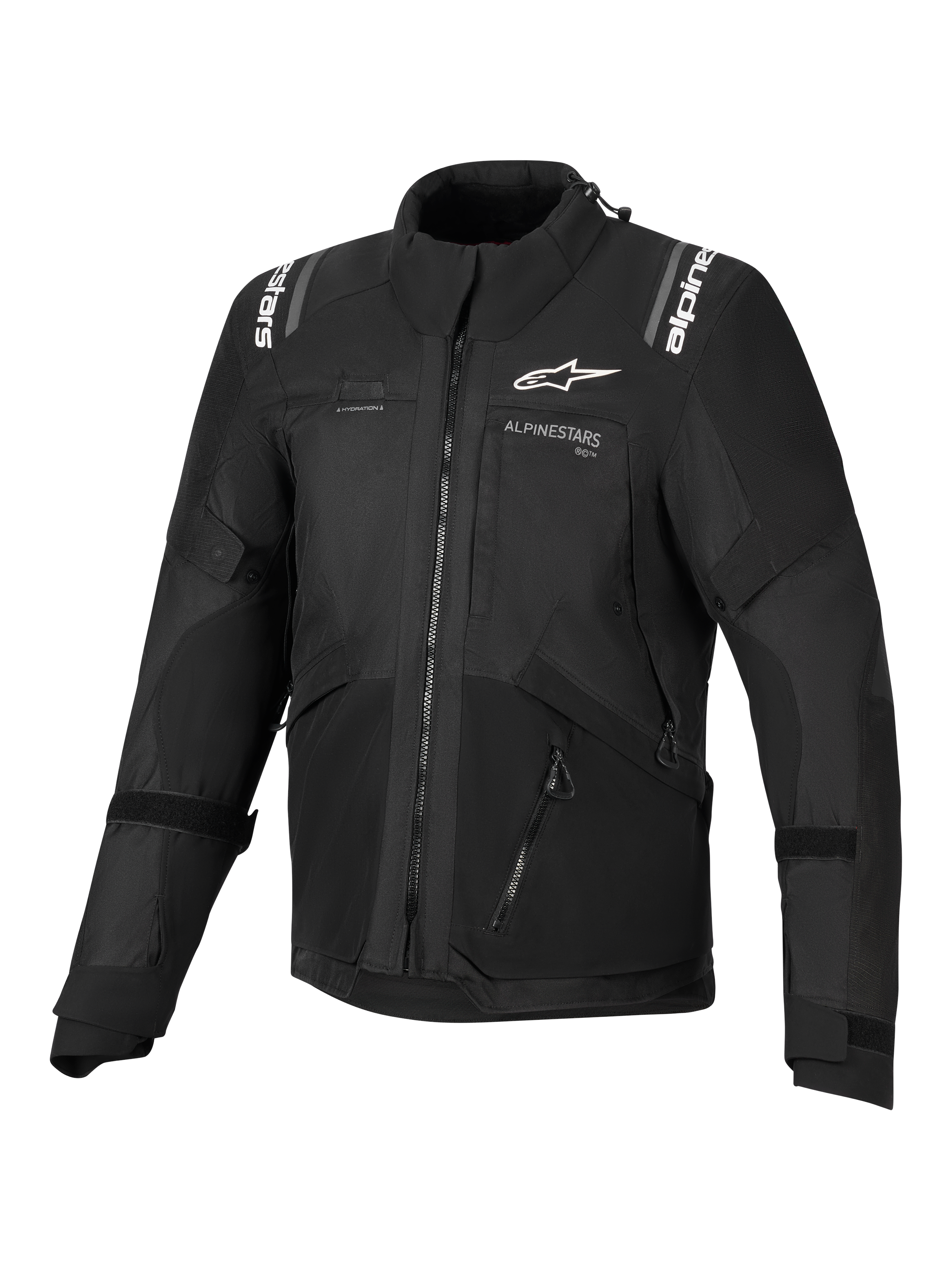Alpinestars Andes V4 Drystar® Jacket, men's adventure-touring motorcycle jacket, Black, waterproof textile construction with CE-certified protection and reflective detailing