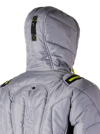 Alpinestars Mohobbs wasserdichte Jacke, Motorradjacke, Lunar Gray und Lime Punch, gestepptes Bomber-Design mit wattierter Isolierung, von Streetwear inspirierte Schutzausrüstung mit Tech-Air-Kompatibilität