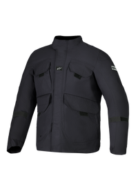 Alpinestars Altan Drystar Jacket, Black, urban contemporary waterproof motorcycle utility jacket featuring dual-entry cargo pockets and CE certified protection