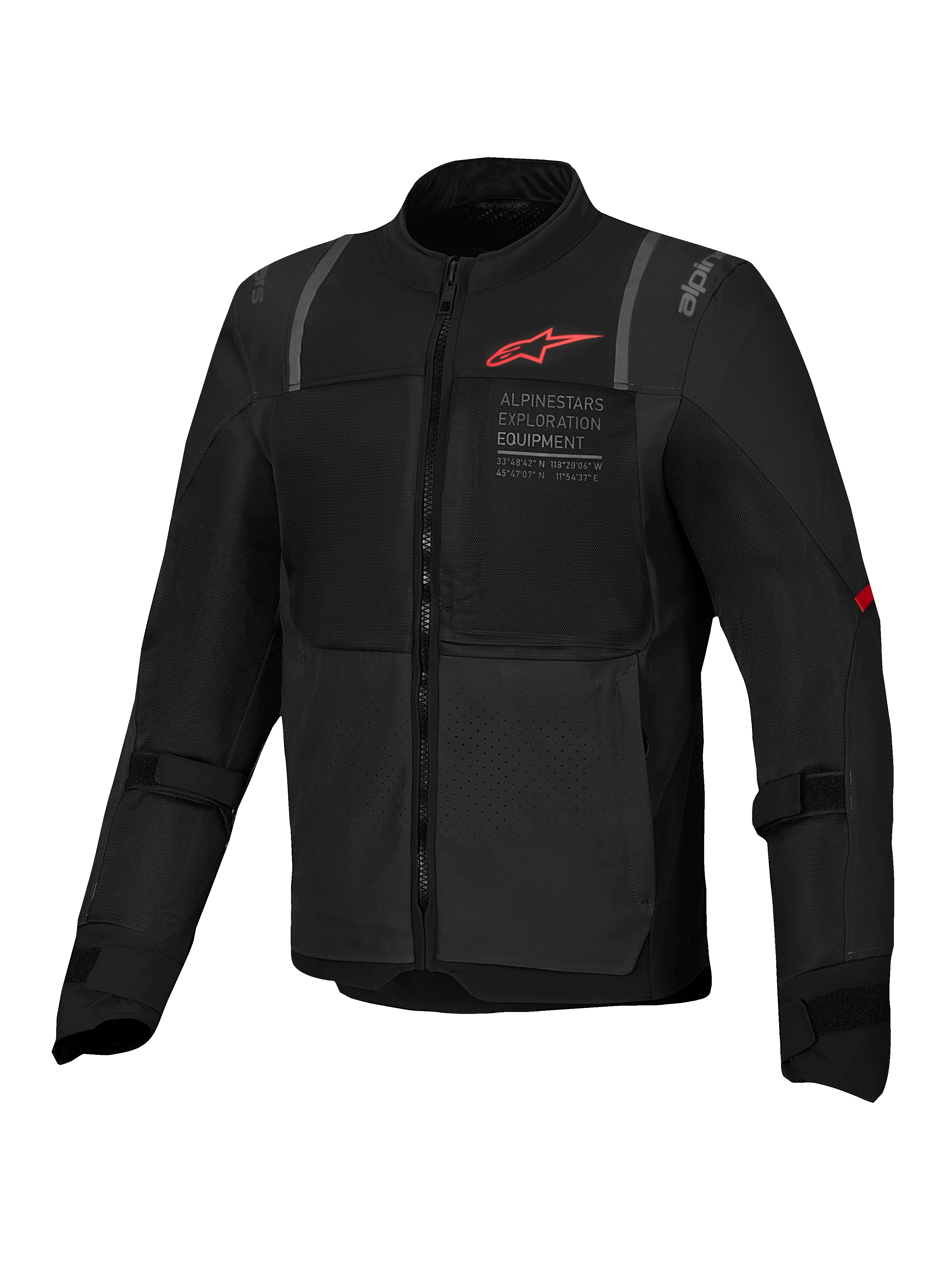Alpinestars ST-2 Air Jacket, Black Men's Motorcycle Touring Jacket with mesh airflow panels and CE AA certified protection.