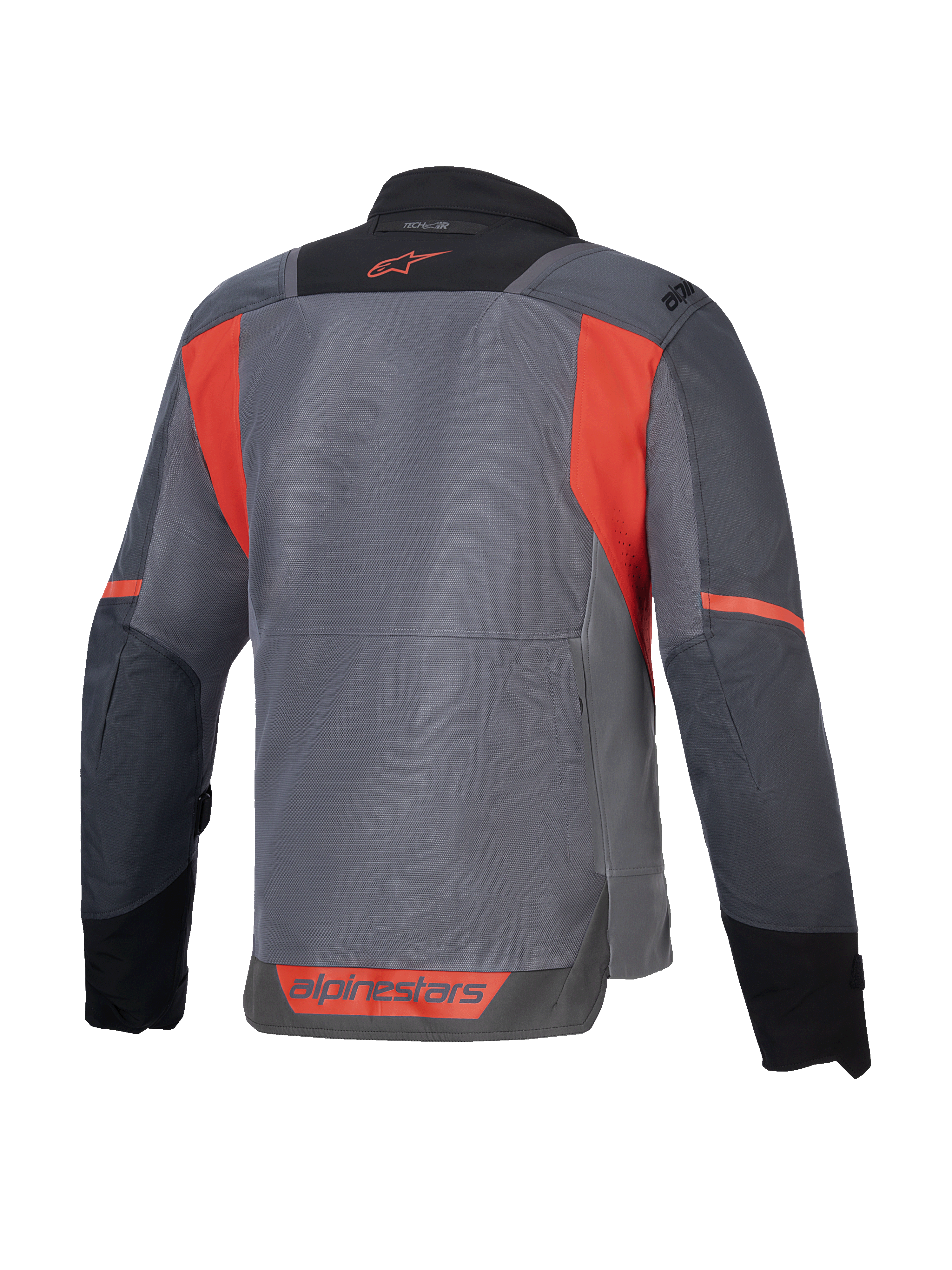 Alpinestars ST-2 Air Jacke, Motorradtouringjacke, Grau/Rot, Mesh-Einsätze, Rückansicht, CE-zertifiziert, Tech-Air Ready.