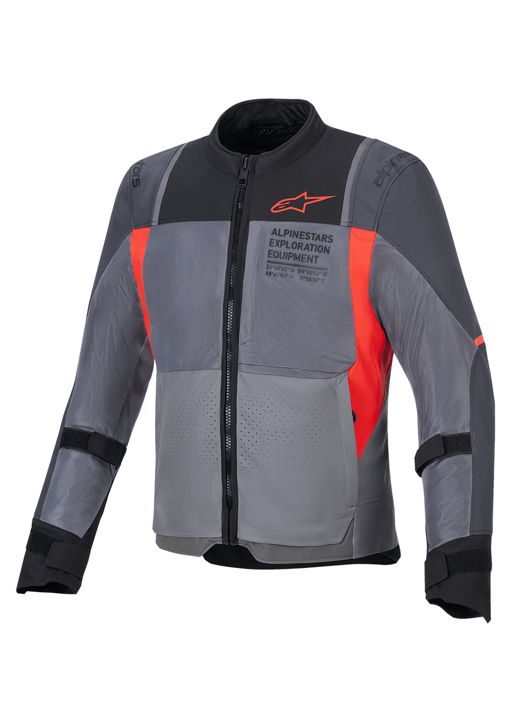Alpinestars ST-2 Air Jacke, Herren-Touring-Motorradjacke, Grau und Rot, belüftetes Mesh-Textil, CE-Schutz, Tech-Air® Ready.