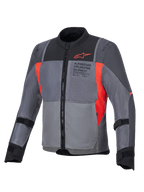 Alpinestars ST-2 Air Jacke, Herren-Touring-Motorradjacke, Grau und Rot, belüftetes Mesh-Textil, CE-Schutz, Tech-Air® Ready.