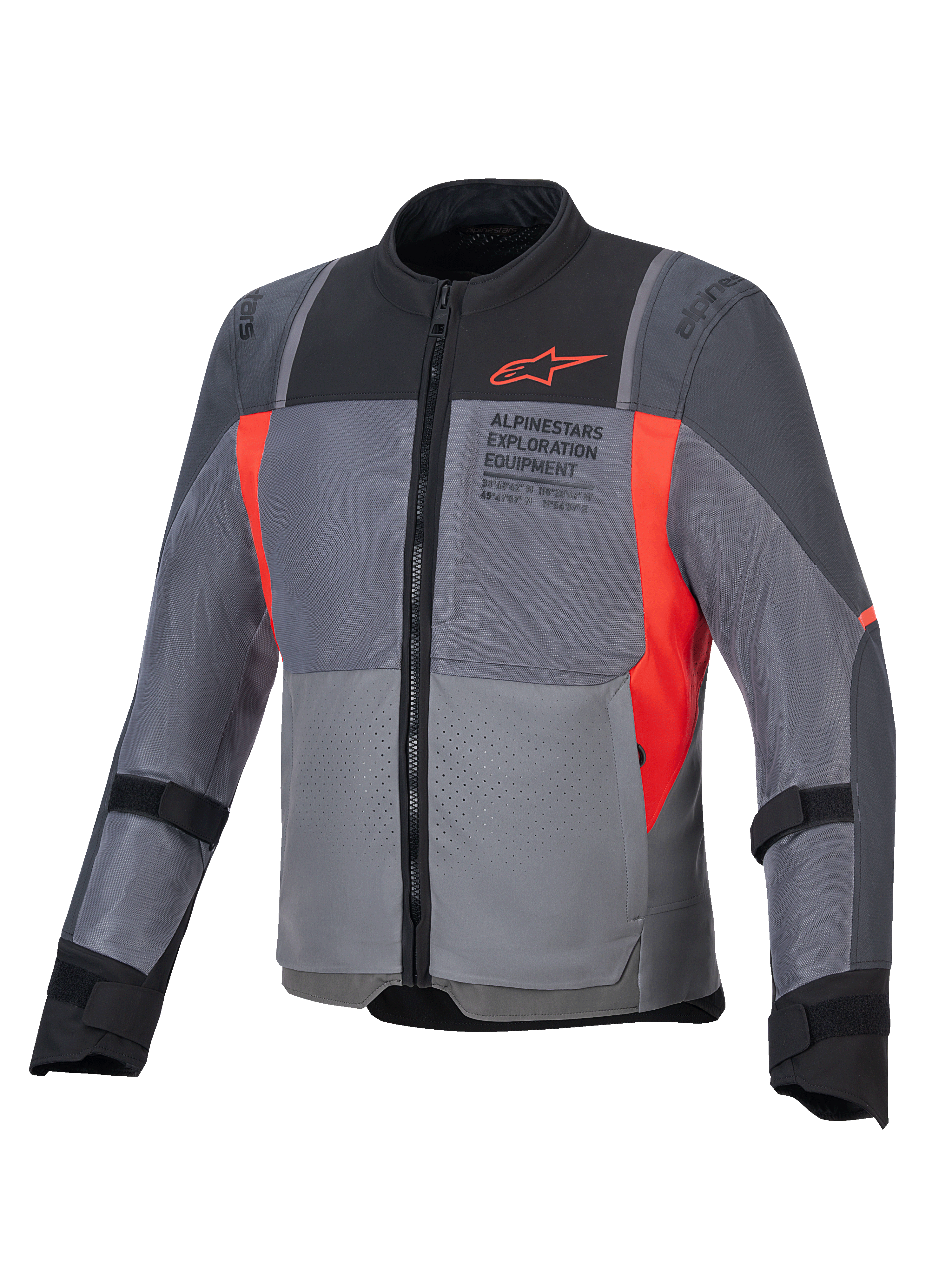 Alpinestars ST-2 Air Jacke, Herren-Touring-Motorradjacke, Grau und Rot, belüftetes Mesh-Textil, CE-Schutz, Tech-Air® Ready.