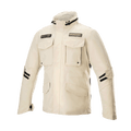 Alpinestars MO.ST.EQ Field wasserfeste Primaloft-Jacke, urbane Motorradjacke, Sand Military, vier vordere Pattentaschen, hoher Kragen und schwarze verstellbare Riemen an den Ärmeln, modernes Streetwear-Design mit wasserfester Ripstop-Konstruktion