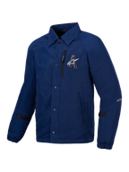 Alpinestars Revved Wasserabweisend Jacke, blaue urbane Motorradjacke im Coach-Jacken-Stil, wasserabweisende Satin-Konstruktion und CE-Level-A-Zertifizierung