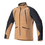 Alpinestars Hyde XT Drystar XF Jacke, Motorrad-Adventure-Touring-Jacke, Sand und Schwarz, mit vertikalen Belüftungsreißverschlüssen an der Brust und Seitentaschen, schwarzen Ripstop-Einsätzen an Schultern und Armen, hohem Kragen, wasserdichte Textilkonstruktion für Offroad-Fahrten