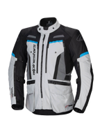 Alpinestars Bogota' Pro Drystar® Jacke, wasserdichte Adventure-Touring-Herrenjacke, Eisgrau und Schwarz mit Cyan-Akzenten