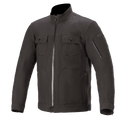 Alpinestars Solano Waterproof Jacke, urbane Motorradjacke, Schwarz, hoher gerader Kragen mit zentralem wasserdichtem Reißverschluss, zwei Brusttaschen mit Knöpfen, Reißverschlusstasche am Ärmel, lässige Textilkonstruktion mit glattem Finish