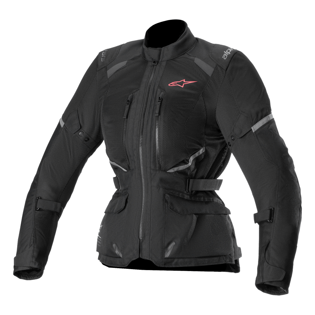 Alpinestars Stella Andes Air Drystar Jacke, Damen-Motorradtouringjacke, Schwarz, CE-zertifizierte Textiljacke mit Mesh-Belüftung