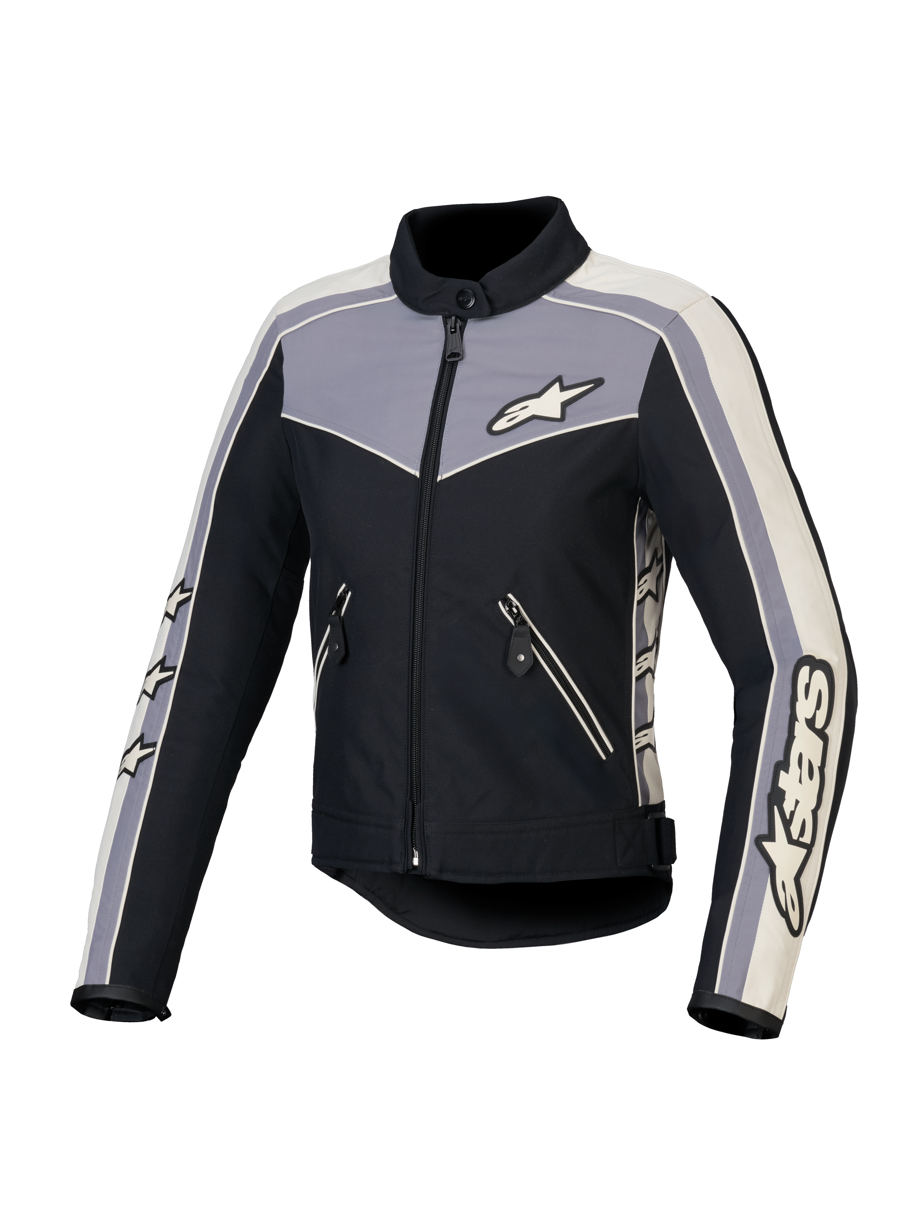 Alpinestars Stella T-Dyno Wasserabweisende Jacke, Damen-Motorradjacke aus Textil, Schwarz, Dunkelgrau und Ecru, CE-zertifiziert