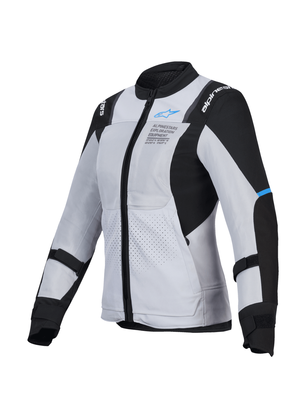 Alpinestars Stella ST-2 Air Jacke, Damen-Motorradjacke, Eisgrau und Schwarz, CE-zertifiziert mit Mesh-Einsätzen für optimale Belüftung
