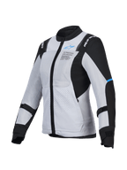 Alpinestars Stella ST-2 Air Jacke, Damen-Motorradjacke, Eisgrau und Schwarz, CE-zertifiziert mit Mesh-Einsätzen für optimale Belüftung