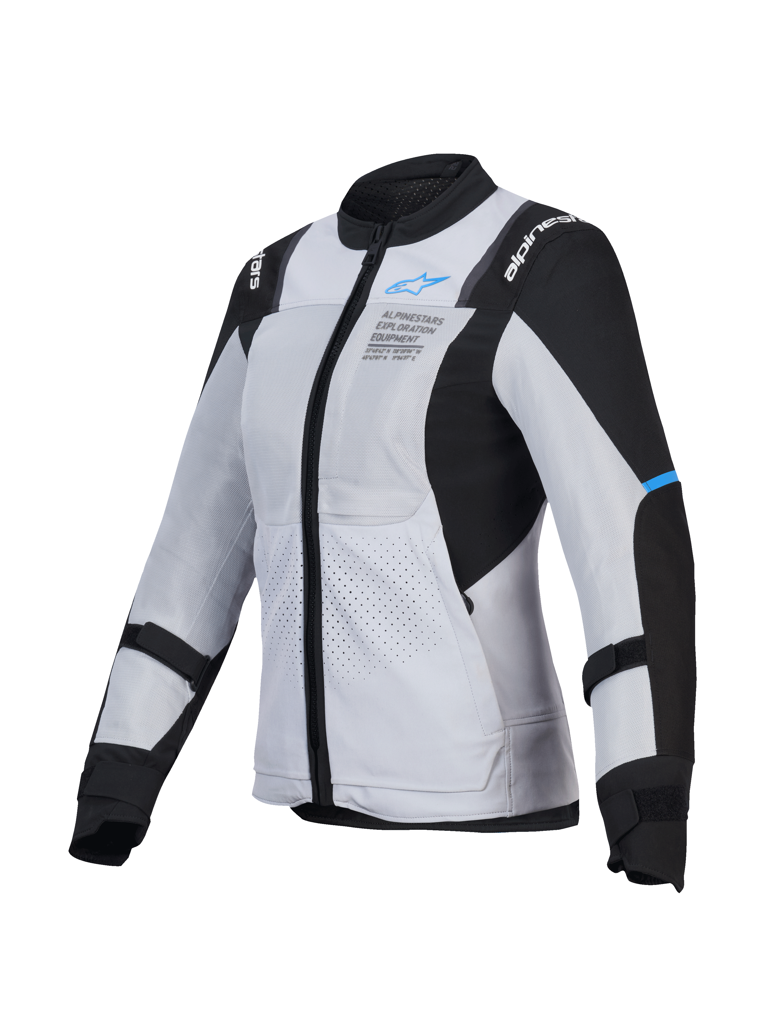 Alpinestars Stella ST-2 Air Jacke, Damen-Motorradjacke, Eisgrau und Schwarz, CE-zertifiziert mit Mesh-Einsätzen für optimale Belüftung