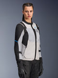 Alpinestars Stella ST-2 Air Jacket, Women's Motorcycle Jacket, Ice Gray and Black, Large mesh ventilation panels and laser-cut perforations, "Alpinestars Exploration Equipment" branding on chest, Technical summer riding gear