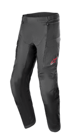 Alpinestars Andes Air Drystar Pant - Short Length, Black Motorcycle Touring Pants, Mesh Ventilation Panels, Reinforced Knee Protection, Cargo Pockets, Small Red Logo on Left Thigh, Adjustable Waist Straps