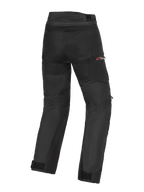 Alpinestars Andes V4 Drystar® Pants - Long, Black motorcycle adventure-touring pants, rear view showing durable textile chassis, adjustable ankle straps, and subtle red Drystar branding