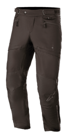 Alpinestars AST-1 V2 Wasserdichte Hose, Schwarz, Motorrad-Tourenhose, strapazierfähiges Textilgewebe, Handtaschen mit Reißverschluss, verstellbarer Taillengurt, vorgeformtes Kniedesign mit dezentem Stern-Logo, elegante Allwetter-Fahrausrüstung