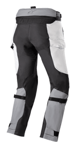 Alpinestars Bogota' Pro Drystar® 4 Seasons Hose, Adventure-Tourenhose, Eisgrau und Dunkelgrau, Rückansicht mit Taillen-Verbindungsreißverschluss, Einsätzen im Cargo-Stil und verstellbaren Wadengurten für einen sicheren Sitz