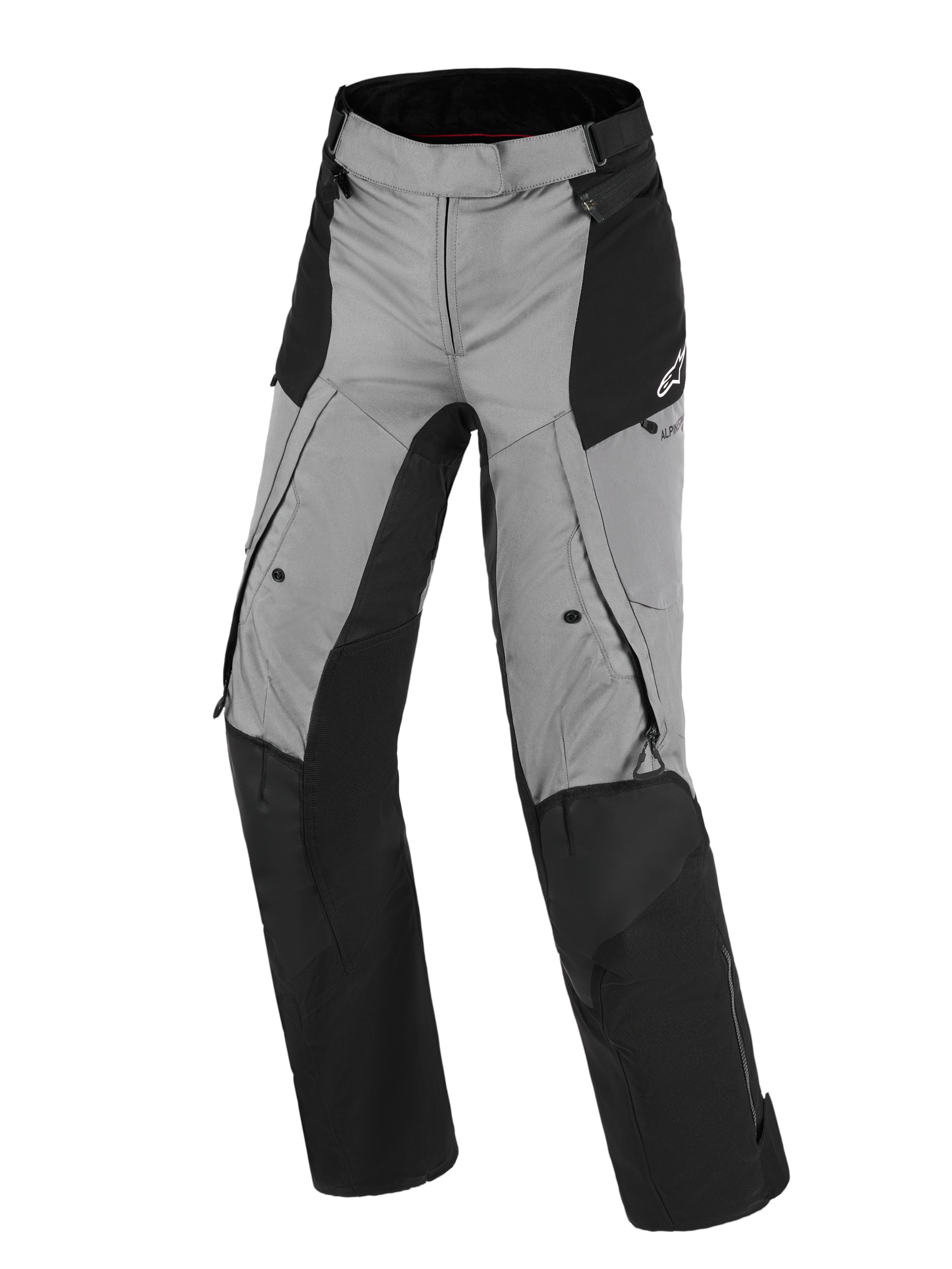 Alpinestars Stella Andes V4 Drystar® Hose, Motorradhose für Damen, Schwarz und Dunkelgrau, Adventure-Touring-Design mit wasserdichtem Textil, verstärkte Knie- und Gesäßbereiche, Belüftungsöffnungen und Taschen mit Reißverschluss, Alpinestars-Logo an der Hüfte
