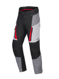 Alpinestars Honda Stella ST-1 Wasserdichte Hose, Damen-Motorrad-Tourenhose, Ice Gray, Dunkelgrau und Schwarz mit roten Akzenten, Reißverschluss-Cargotaschen, ergonomische Textilkonstruktion, verstellbarer Bund