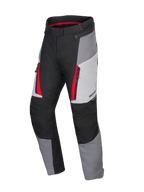 Alpinestars Honda Stella ST-1 Wasserdichte Hose, Damen-Motorrad-Tourenhose, Ice Gray, Dunkelgrau und Schwarz mit roten Akzenten, Reißverschluss-Cargotaschen, ergonomische Textilkonstruktion, verstellbarer Bund