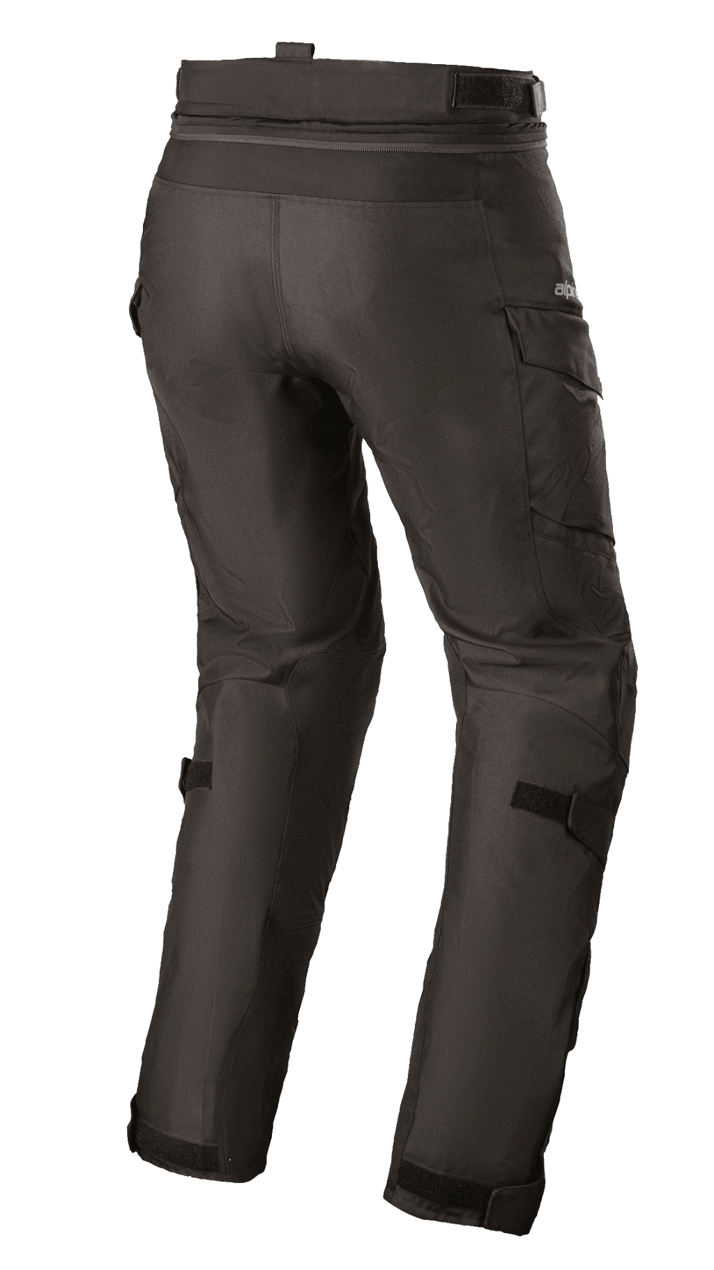 Alpinestars Women Stella Andes V3 Drystar® Pants, Adventure Touring Motorcycle Pants, Black, rear view featuring cargo pockets and adjustable calf straps, durable textile construction with waterproof Drystar® technology