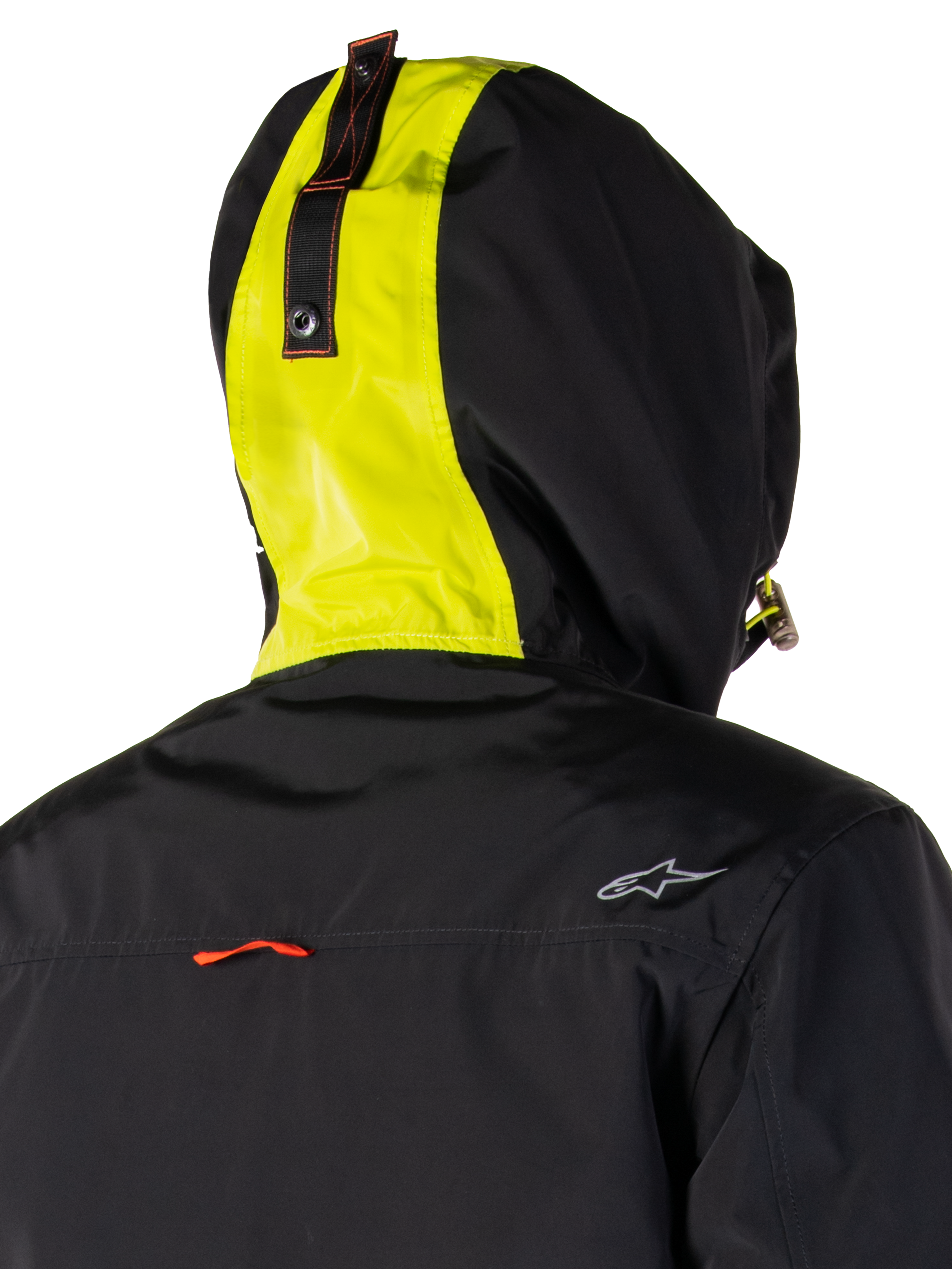 Alpinestars Mootant Waterproof Parka, Motorcycle Jacket, Lime Punch Black, modular 3-in-1 design with hood, utilitarian military style, textile material