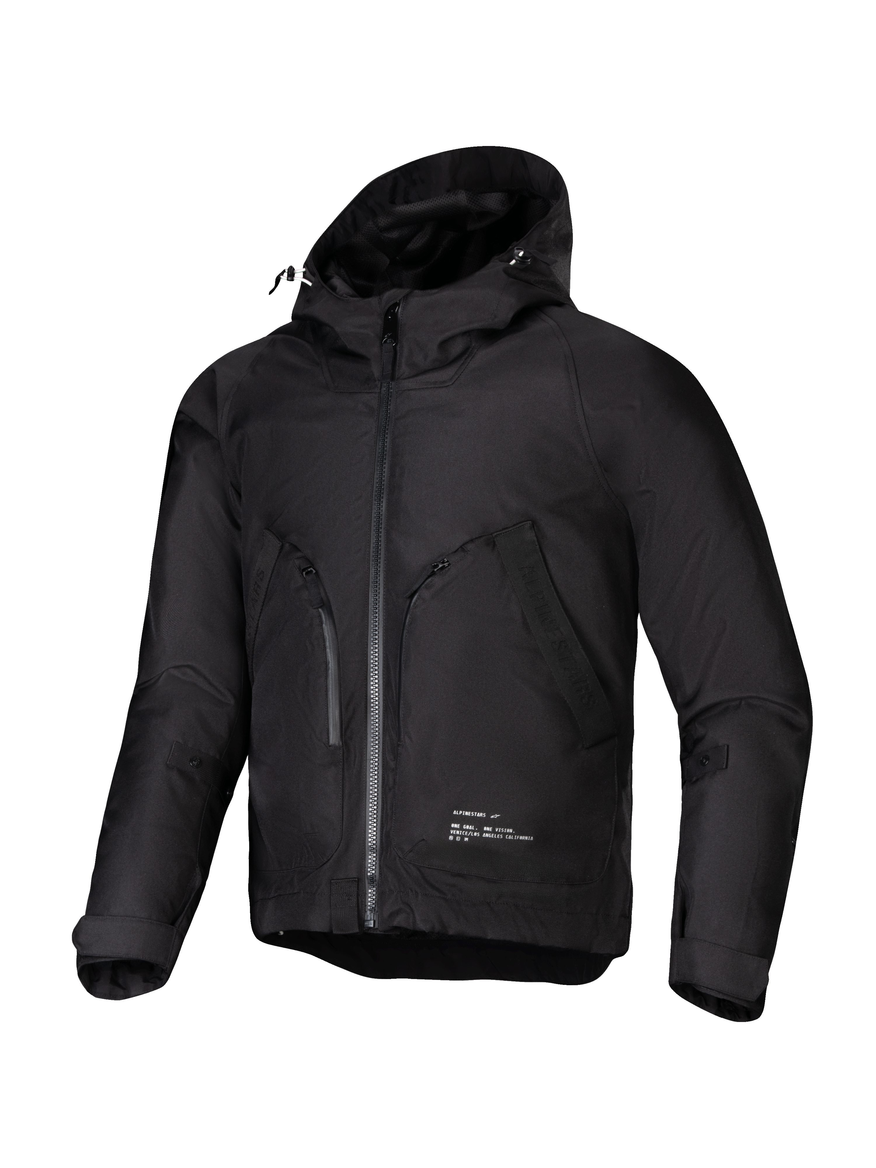 Alpinestars Morush Waterproof Parka, black urban men's motorcycle jacket, waterproof textile, Tech-Air Ready, CE Certified.