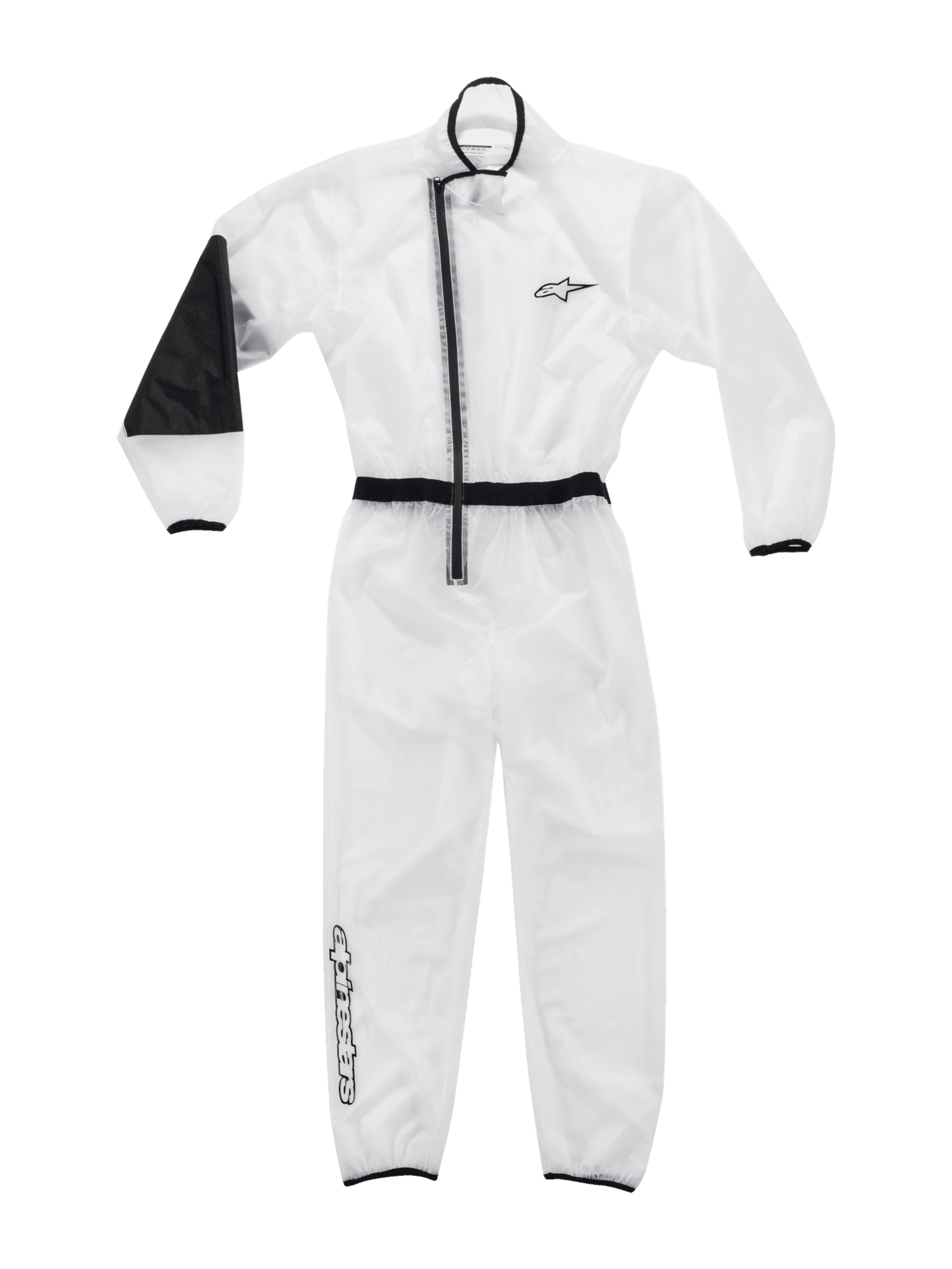Alpinestars Kart und Jugend-Kart Regenanzug, transparenter wasserdichter Kart-Regenanzug mit schwarzen Details.