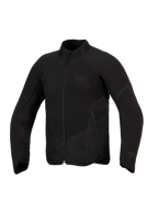 Alpinestars Aeroshell Airflow Jacket, Motorcycle Jacket, Black Anthracite, lightweight stretch softshell with laser-perforated ventilation zones, mesh panels, and subtle chest branding, sport-cut design for warm-weather riding