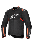 Alpinestars T-SPS Air V2 Jacke, Herren-Motorradjacke, Schwarz und Neonrot, Mesh-Textil, Tech-Air Ready, CE-zertifiziert.