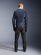 Alpinestars C-1 Air Jacke, Urban-Motorradjacke für Herren, Blau, Textilkonstruktion mit Tech-Mesh, Rückansicht.