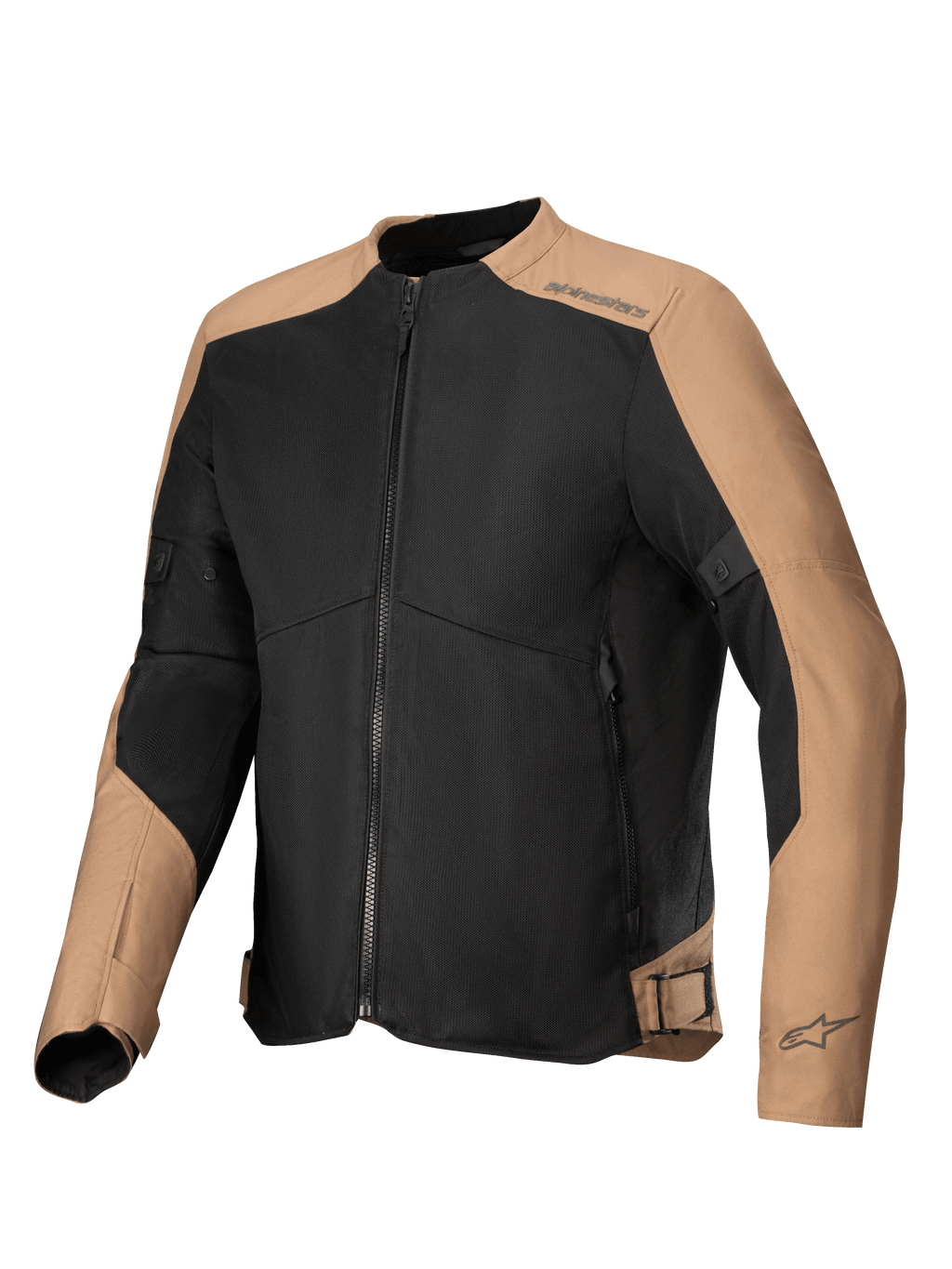 Alpinestars C-1 Air Jacke, Urban-Motorradjacke für Herren, Schwarz und Sand, Textil-Mesh, CE-zertifiziert, atmungsaktiv