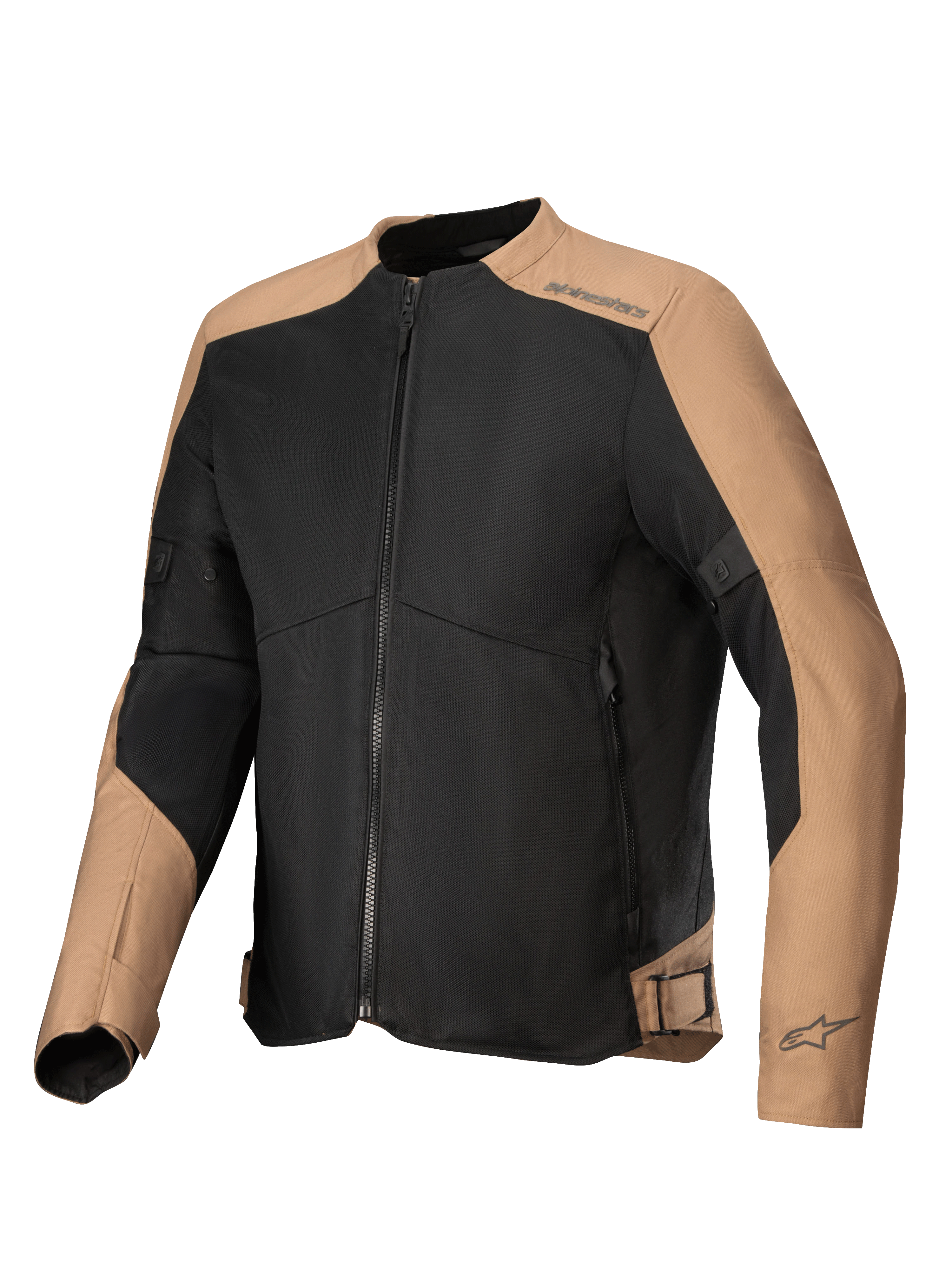 Alpinestars C-1 Air Jacke, Urban-Motorradjacke für Herren, Schwarz und Sand, Textil-Mesh, CE-zertifiziert, atmungsaktiv