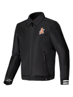 Alpinestars Ignite Air Jacket, urban motorcycle jacket with mesh body construction and CE certification, Black, featuring club-inspired graphics and a traditional shirt collar
