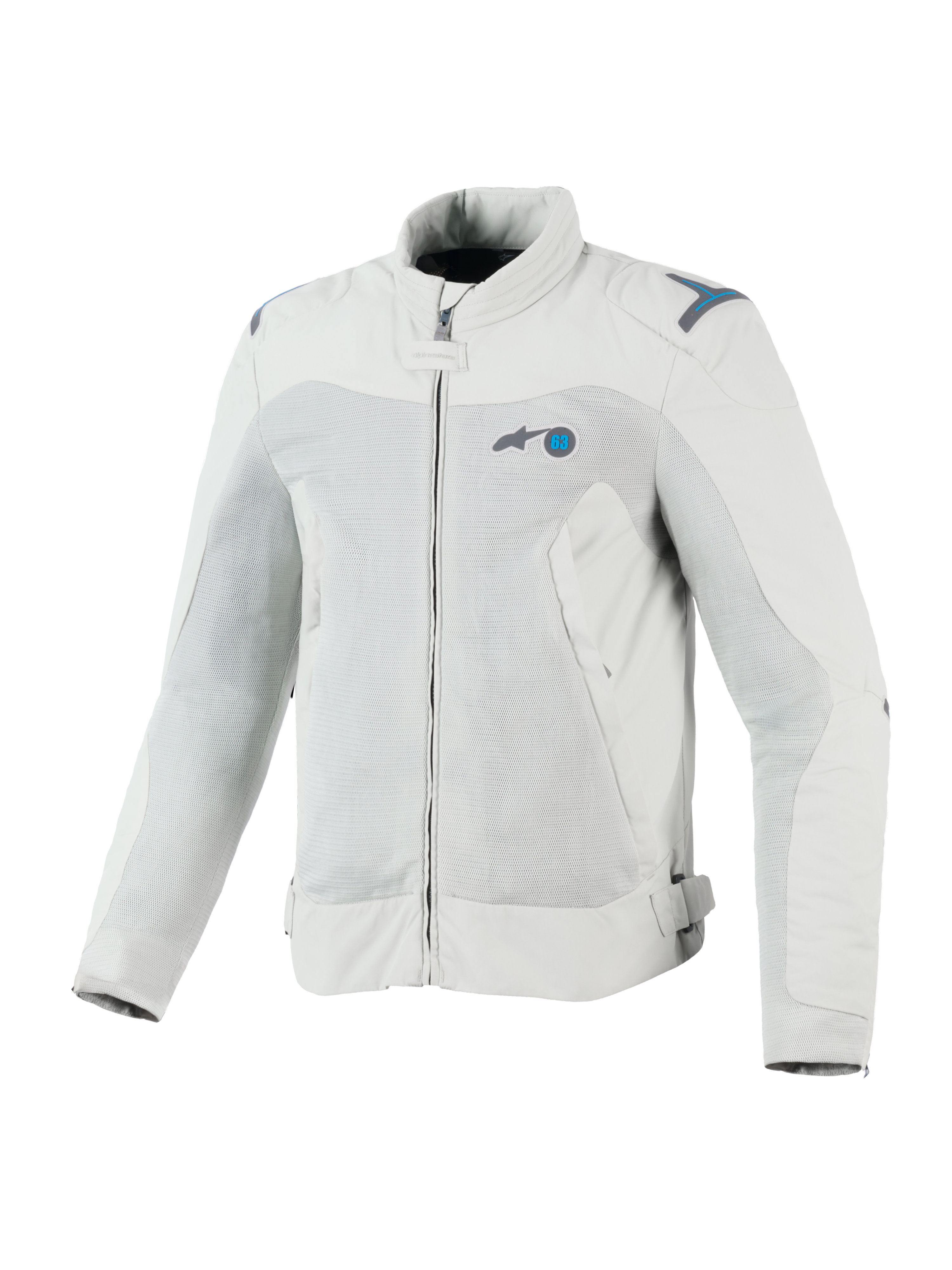 Alpinestars Circal-1 Air Jacke, urbane Motorradjacke für Herren, Grau und Blau, CE-zertifiziert, mit Mesh-Luftstrompaneelen und recycelten Materialien.