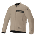 Alpinestars Aeron Jacke, Urban-Motorradjacke, Tan und Schwarz, minimalistische Textilkonstruktion mit Logo-Bruststreifen, Frontreißverschluss und verstellbaren Ärmelbündchen