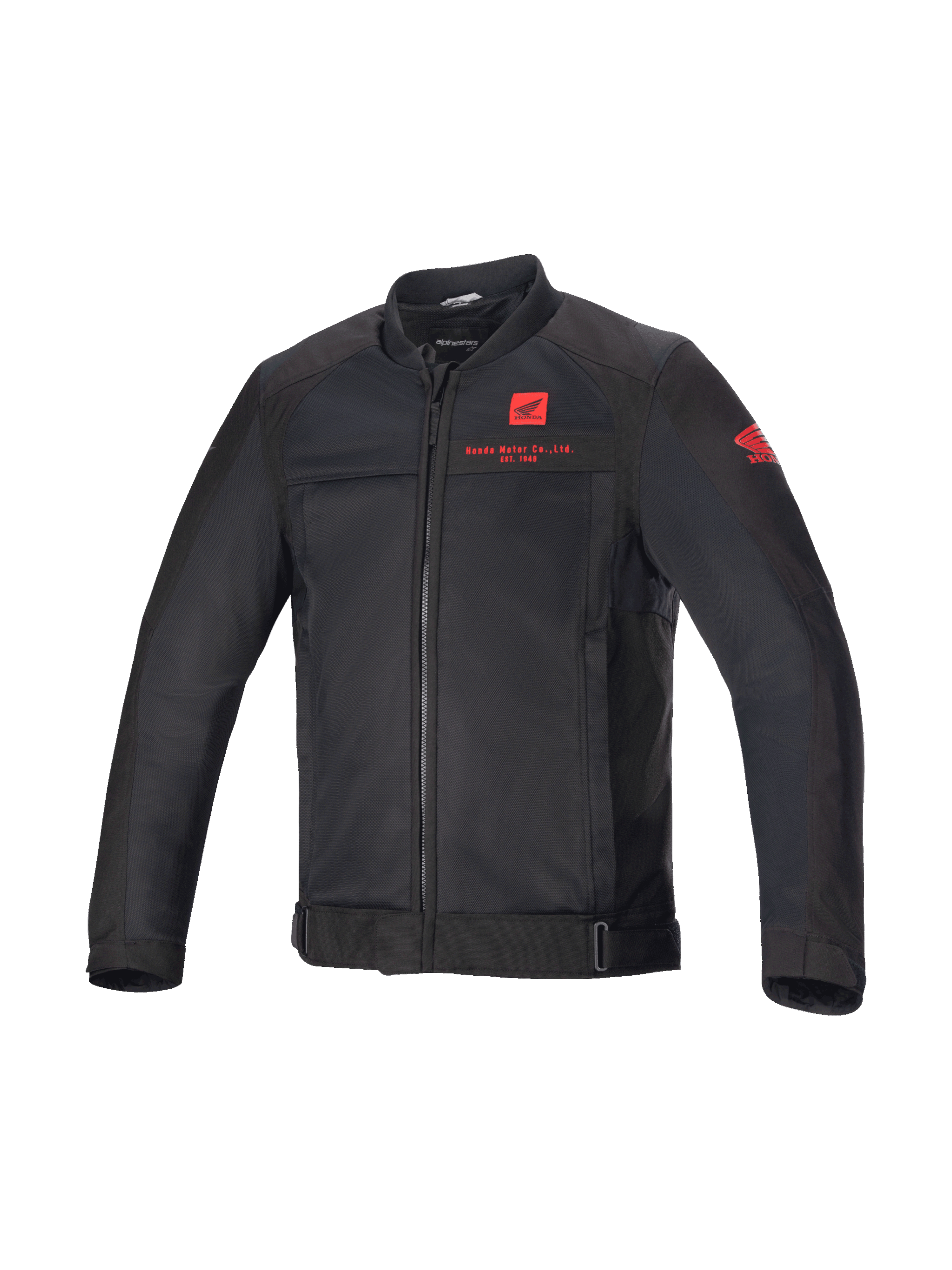 Alpinestars Honda Luc V2 Air Jacke, belüftete Herren-Motorradjacke, Urban, Schwarz und Rot, Textil-Mesh, Tech-Air® Ready