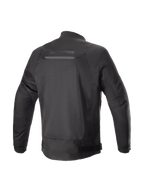 Alpinestars Luc V2 Air Jacket, Black Urban Motorcycle Jacket, back view showing textile mesh panels and Tech-Air ready design.