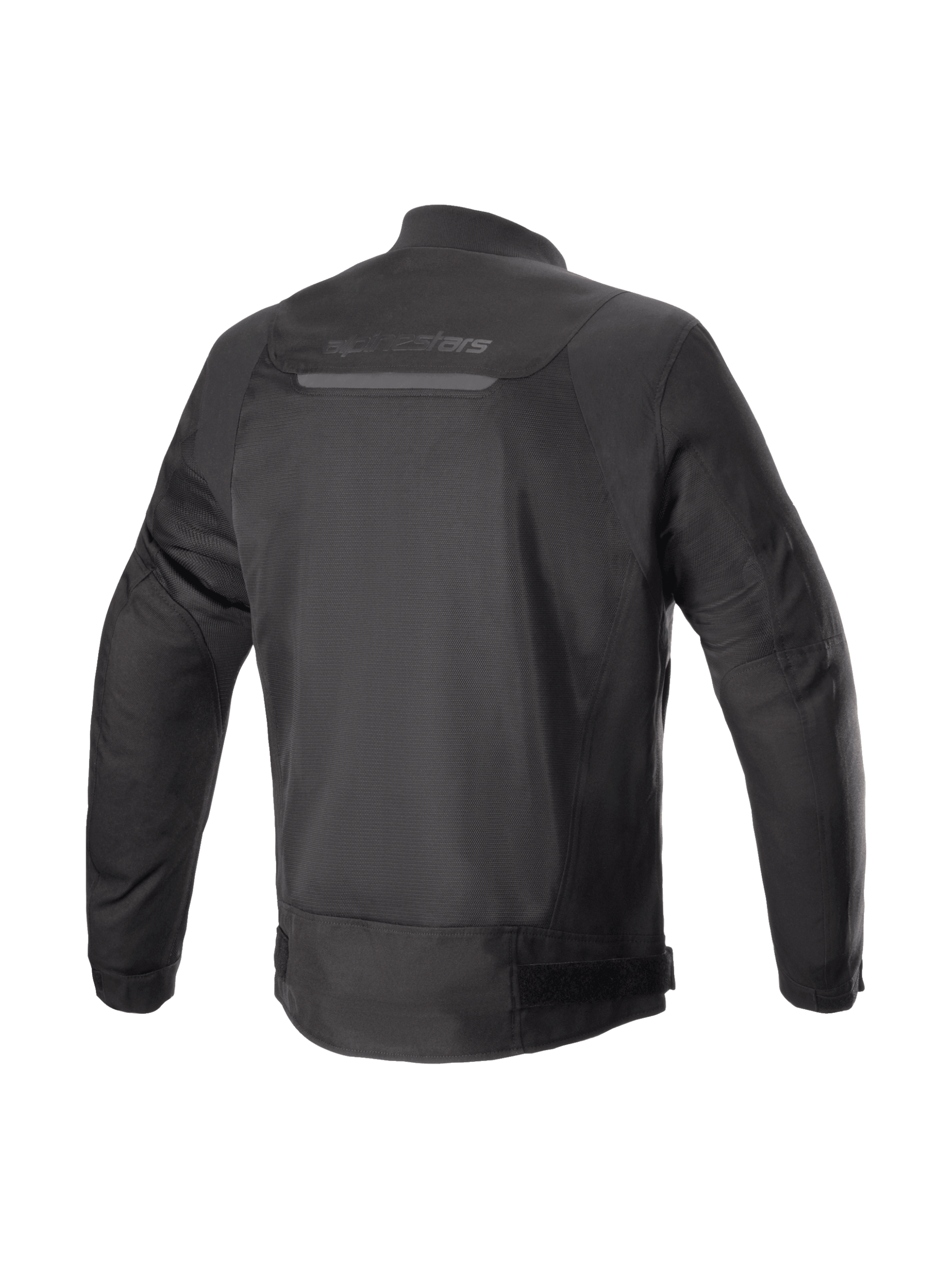 Alpinestars Luc V2 Air Jacket, Black Urban Motorcycle Jacket, back view showing textile mesh panels and Tech-Air ready design.