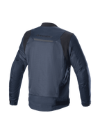 Alpinestars Luc V2 Air Jacke, Herren-Motorradjacke in Marineblau und Schwarz, Rückansicht mit Mesh und Reflektor.