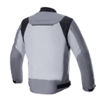 Alpinestars Luc V2 Air Jacket, Textil-Motorradjacke, Dunkelgrau Mittelgrau, Rückansicht mit großem belüftetem Mesh-Einsatz, schwarzen Schulterakzenten und reflektierendem Branding am oberen Rücken
